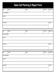 printable follow up call log  fill online printable fillable blank sales call report template example