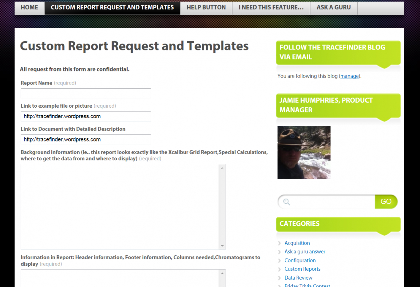 sample custom reports and how to request  tracefinder direct data report request form template sample