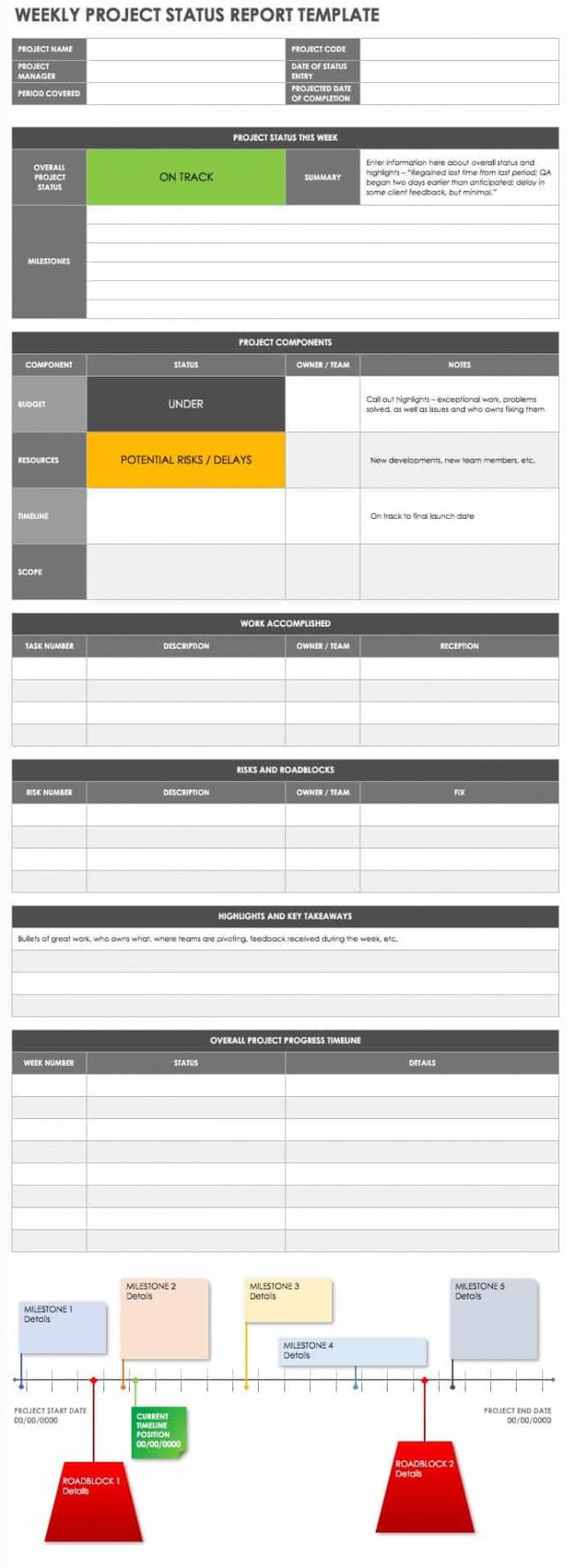 sample free project status templates  smartsheet program status report template