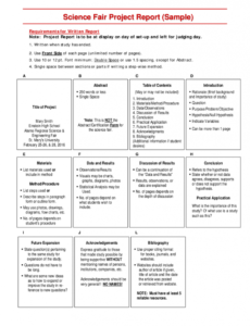 sample science fair project report sample  edit fill sign online science fair report template excel