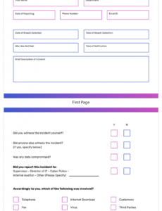 sample security breach incident report template security breach report template sample