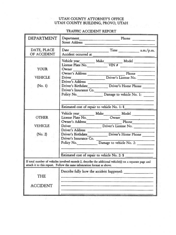 2021 Car Accident Report Form Fillable Printable Pdf And Forms Handypdf