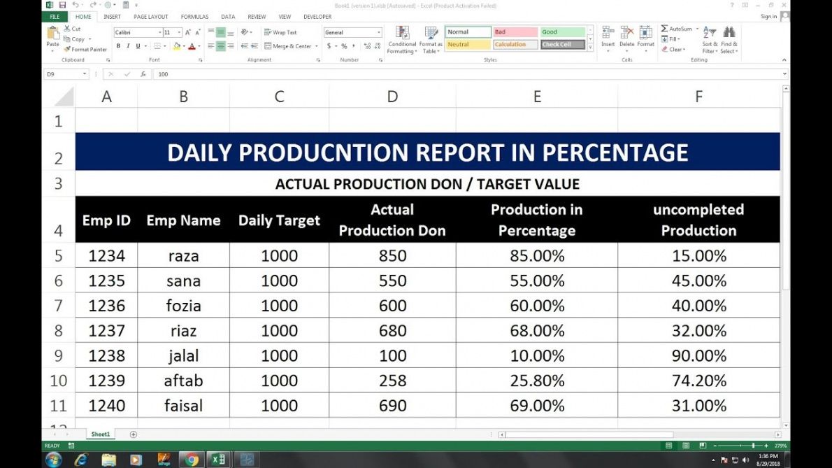 219 how to make daily production report in excel hindi daily production report template word