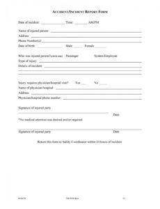 60 incident report template employee police generic injury incident report form template