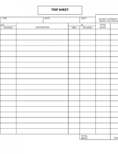 editable 7 best free printable trip sheets  printablee truck driver trip report template doc