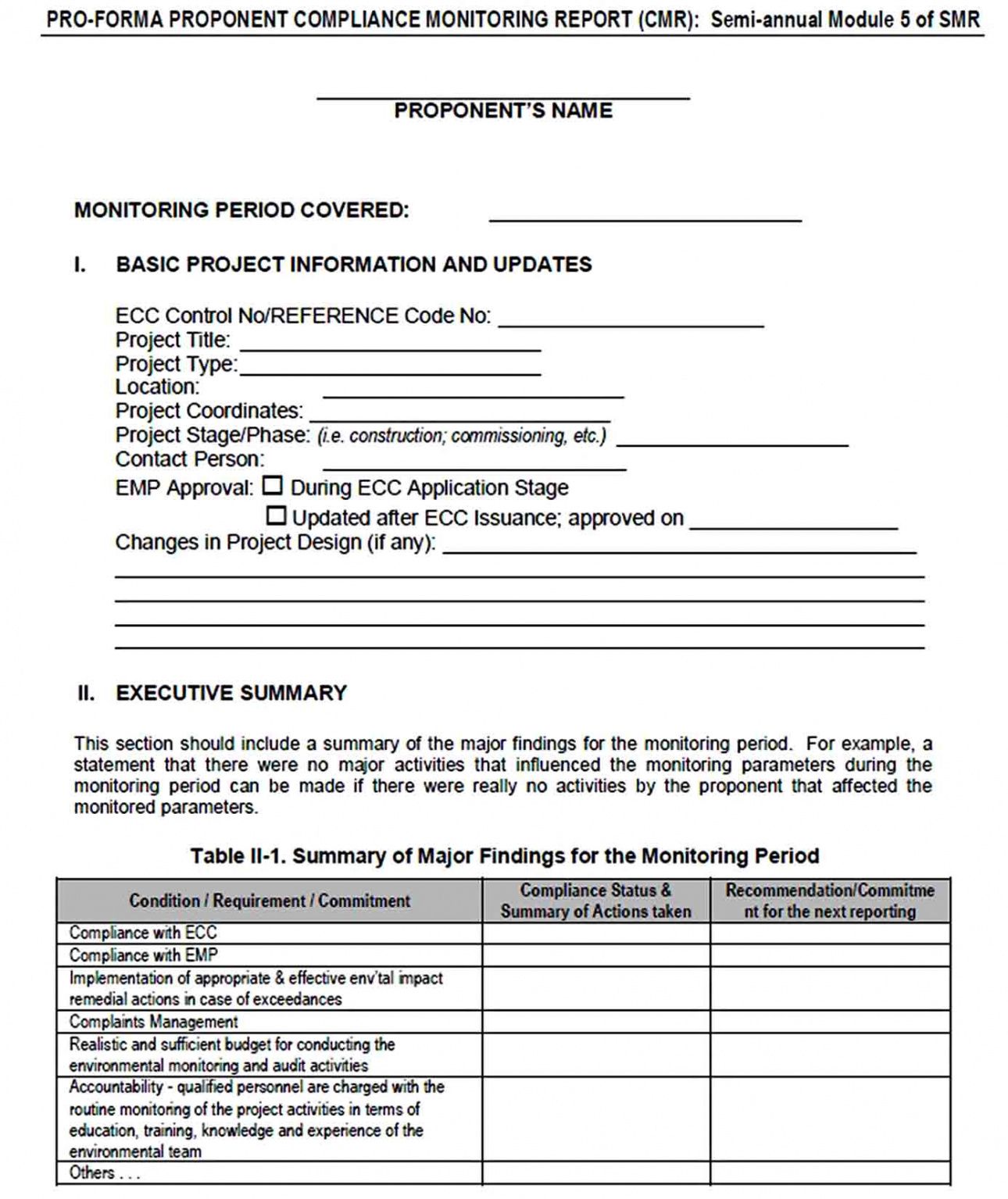editable compliance report template  welding rodeo designer compliance report template word