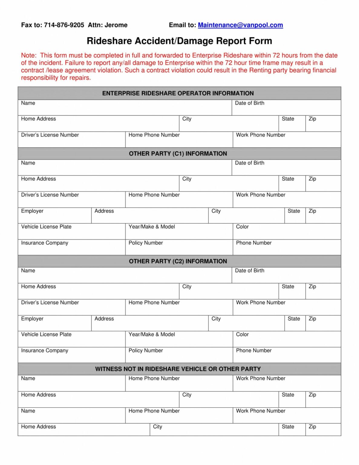 Editable Free 14 Damage Report Forms In Ms Word Pdf Excel Vehicle 