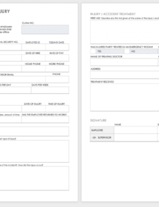 editable free workplace accident report templates  smartsheet injury incident report form template pdf