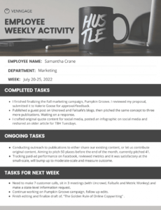 editable simple employee weekly report quarterly report template small business sample