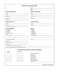 free nfpa form  fill online printable fillable blank  pdffiller fire alarm inspection report template sample