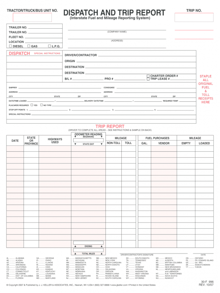 Truck Dispatch Spreadsheet Template Free