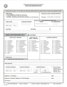 sample 9 absence report templates  pdf word  free &amp; premium absence report form template example