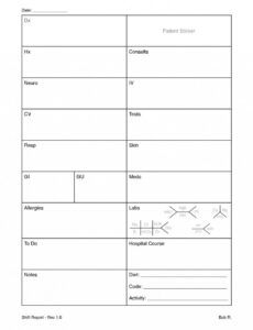 sample nursing shift report template ~ addictionary bedside shift report template doc