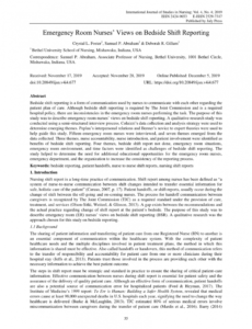 sample pdf emergency room nurses&amp;#039; views on bedside shift reporting bedside shift report template excel