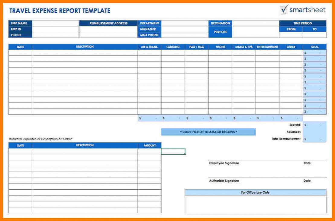 Best Business Travel Expense Report Template Doc