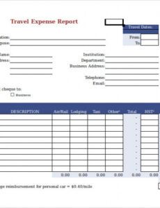 Costum Consultant Expense Report Template  Example