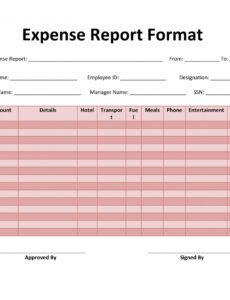 Editable Business Travel Expense Report Template Excel Example