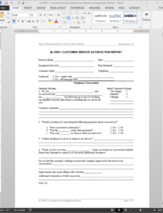 Editable Customer Service Report Template  Example