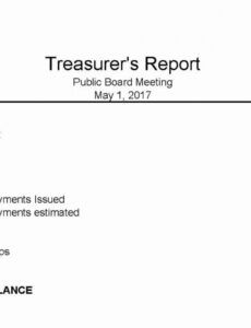 Editable Non Profit Treasurer Report Template Word Sample