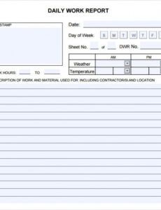 End Of Day Sales Report Template Excel Example