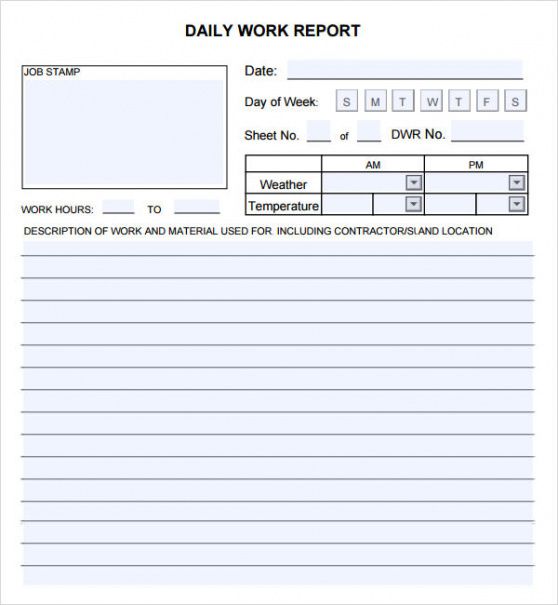 End Of Day Sales Report Template Excel Example