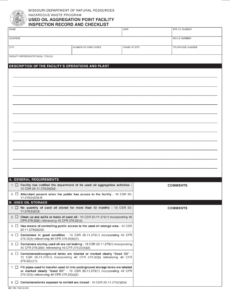 Facility Inspection Report Template Word