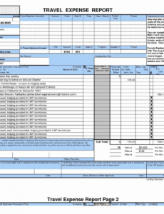 Free Business Travel Expense Report Template