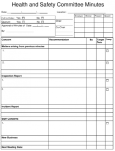 Health And Safety Inspection Report Template