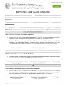 Printable Mold Inspection Report Template Word Sample