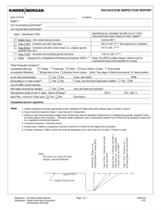 Printable Special Inspection Report Template Excel Sample