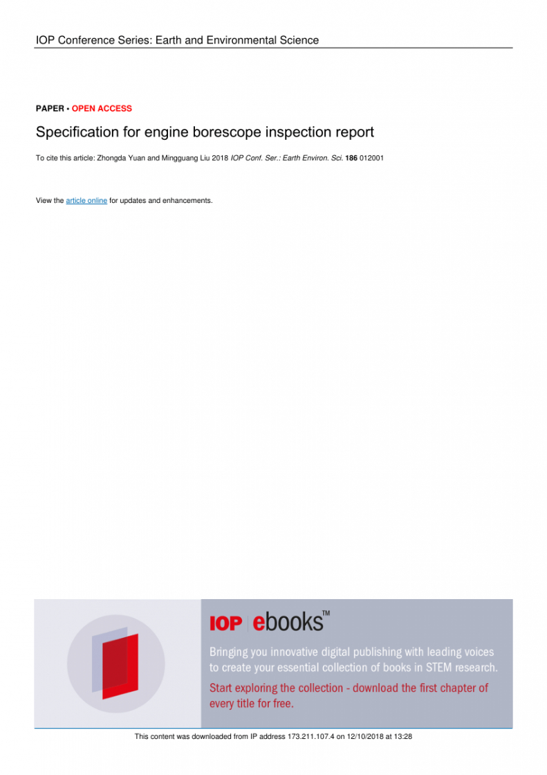 Professional Borescope Inspection Report Template Word Sample