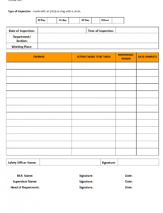 Professional Health And Safety Inspection Report Template Pdf Example