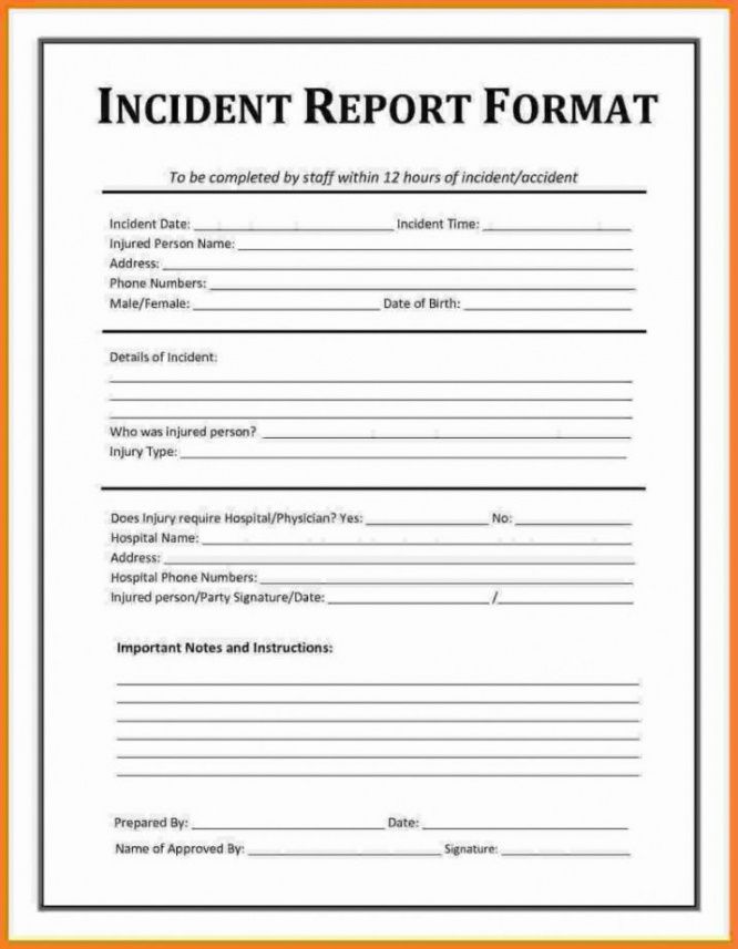 Professional Security Guard Incident Report Template Pdf Example
