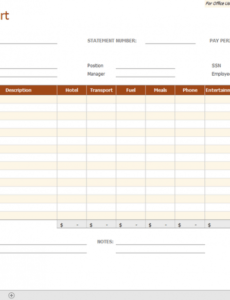 Small Business Expense Report Template Excel