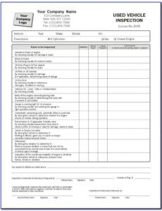 Best Driver Vehicle Inspection Report Template Word Sample
