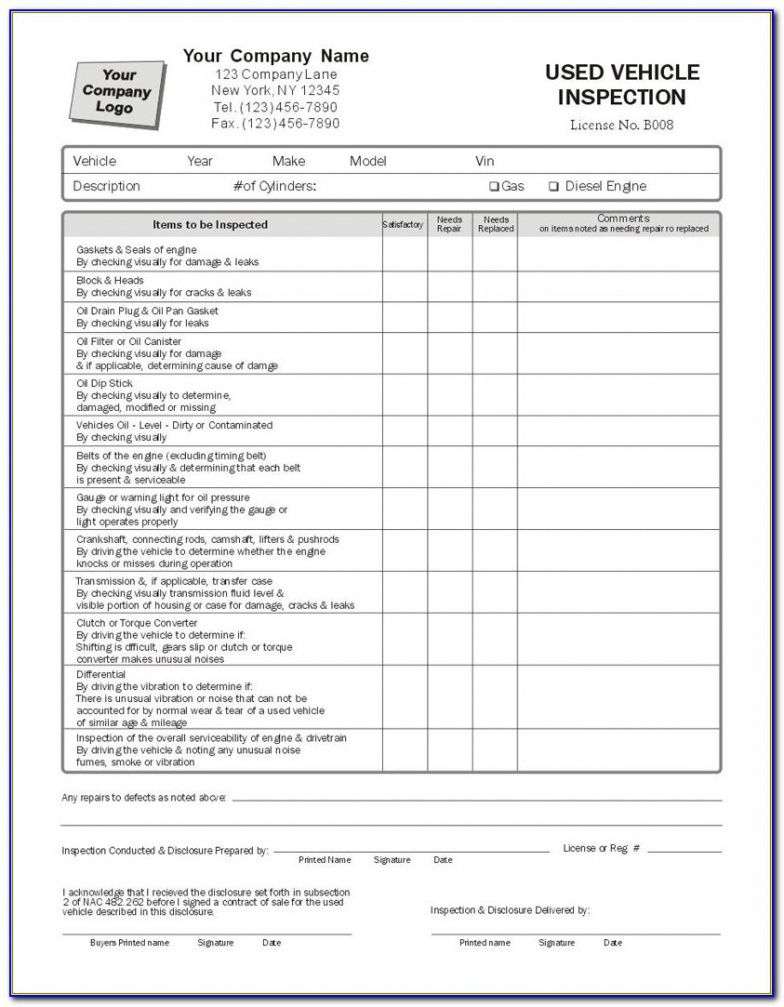 Inspection Report Template Word