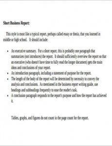 Best Formal Business Report Template Word Sample