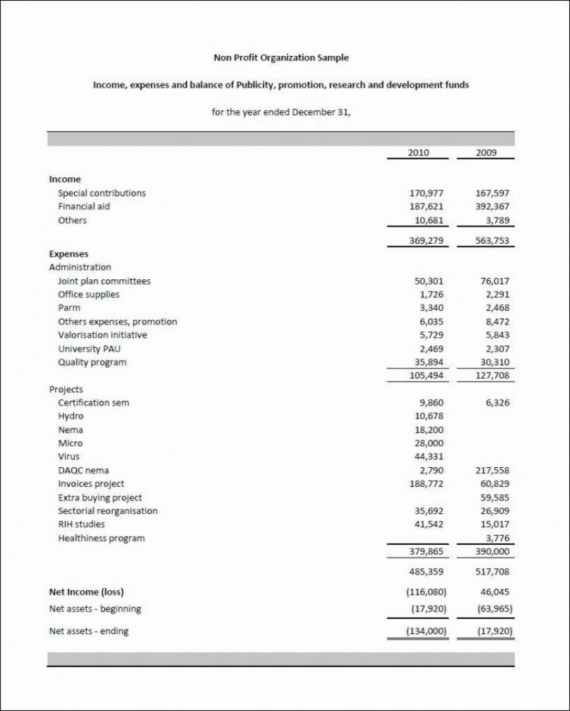 best-non-profit-monthly-financial-report-template-excel-example