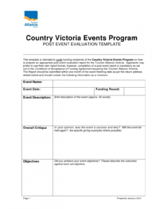 Best Post Event Report Template Pdf