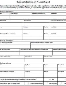 Costum Business Progress Report Template Doc Example