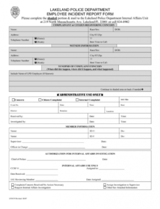 Costum Police Incident Report Template Doc Sample