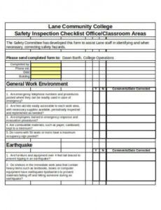 Costum Safety Inspection Report Template Pdf Example
