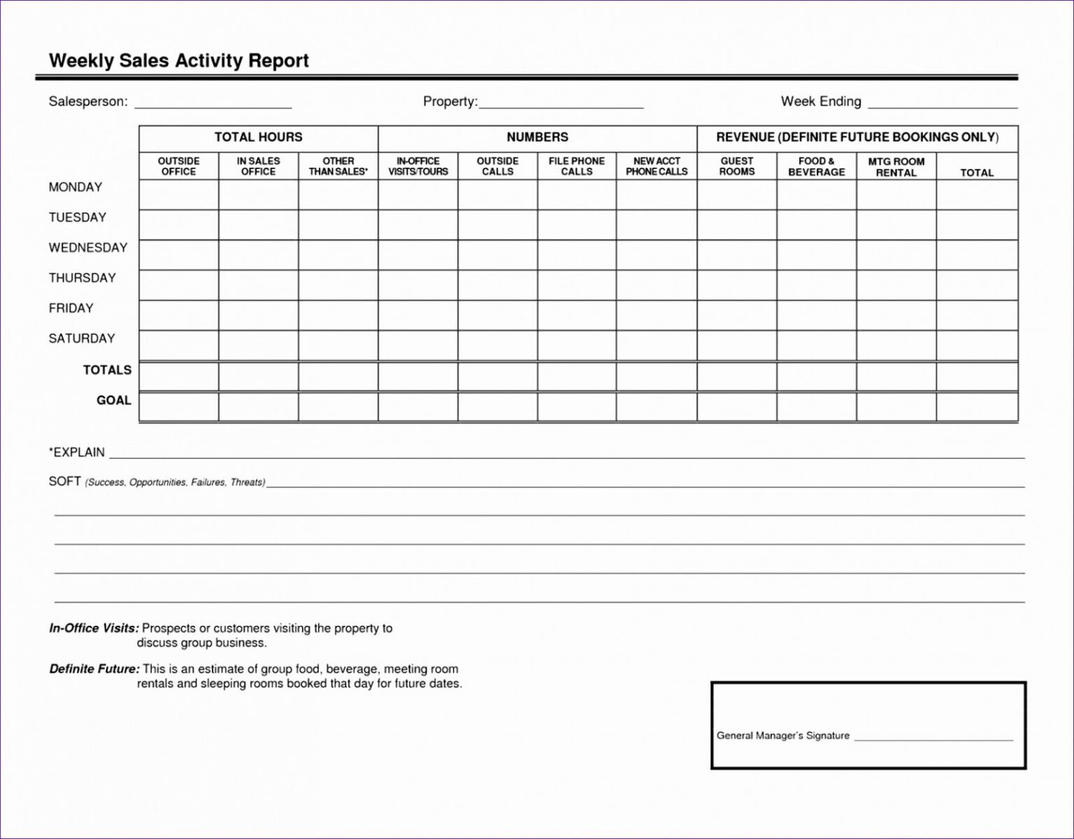 Sales Visit Report Template Word