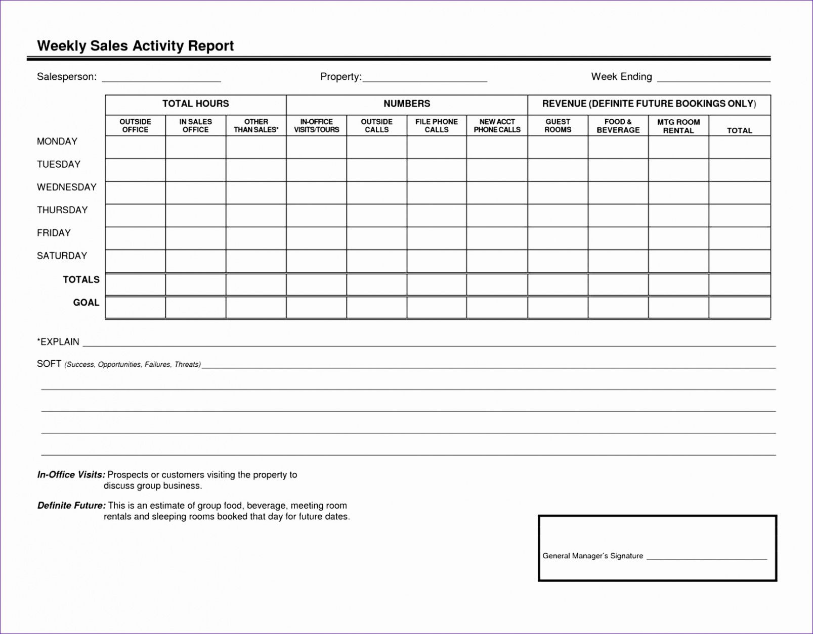 Costum Sales Visit Report Template Word Example