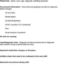 Costum Shift Change Report Template Pdf Example