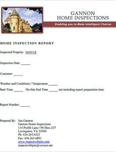 Editable Home Inspection Report Template  Example
