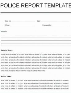 Editable Police Incident Report Template Pdf