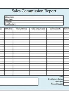 Editable Sales Commission Report Template Word Example