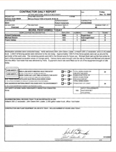 Free Daily Inspection Report Template Doc