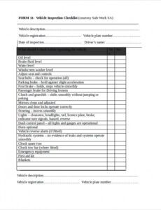 Free Driver Vehicle Inspection Report Template